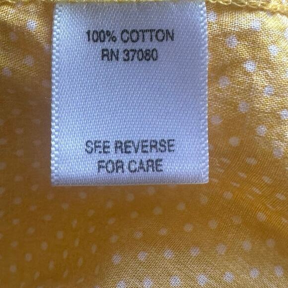 Cato Yellow Polka Dot Ruffle Button Blouse – Size L - Picture 4 of 5